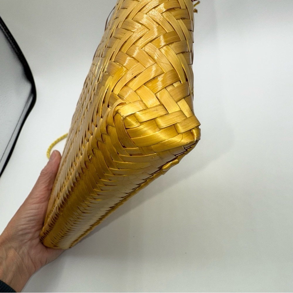 Yellow Woven Straw Shoulder Purse Crossbody Clutch Bag | No brand, Zip Top - Picture 8 of 11